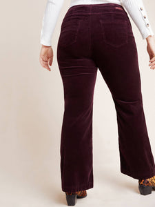 Plus Size High-Rise Bootcut Corduroy Pants