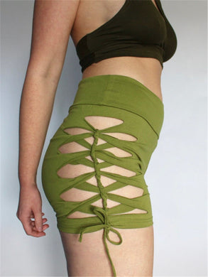 Sexy Hollow Solid Color Tight Hips Fitness Yoga Shorts