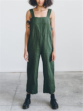 Load image into Gallery viewer, Fashion Solid Color Cotton Linen Collar Jumpsuits