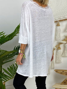 Lace Trim Casual T-Shirt