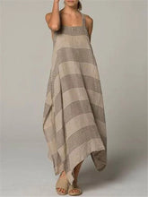 Load image into Gallery viewer, Striped Print Hanging Band Loose Maxi Dresses