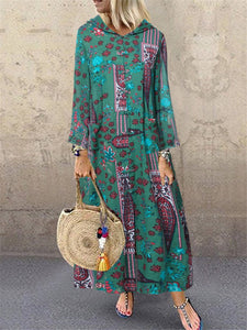 Fall Vintage Casual Long Sleeve Dress