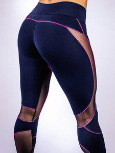 Solid Color Mesh Yoga Pants Leggings