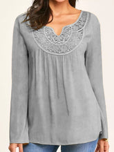 Load image into Gallery viewer, Loose Casual Lace Panel Long Sleeve Top