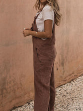 Load image into Gallery viewer, Women Chic Cotton Linen Overalls Casual Jumpsuit