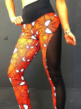 Load image into Gallery viewer, Spider Printed Peach Hip Fitness Yoga Pants