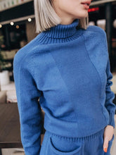 Load image into Gallery viewer, Stylish Slim Turtleneck Knitted Two-piece Suit