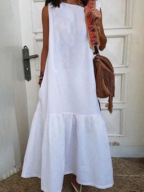 Fashion Sleeveless Round Neck Casual Dress