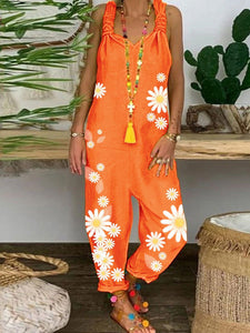 Romantic Rural Daisy Loose Casual Jumpsuit