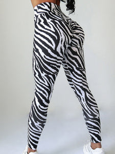 Sexy Zebra Print High Waist Yoga Pants