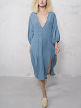 Load image into Gallery viewer, Casual Loose And Comfortable Cotton And Linen Midi Dress