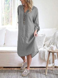 Cotton and Linen Casual Dress