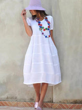 Load image into Gallery viewer, Short Sleeve Knee-Length A-line Dress