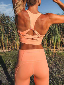 Cool Cross Back Cropped Crop Sport Tops