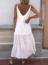 Load image into Gallery viewer, Plus Size Casual V Neck Solid Sleeveless Dresses