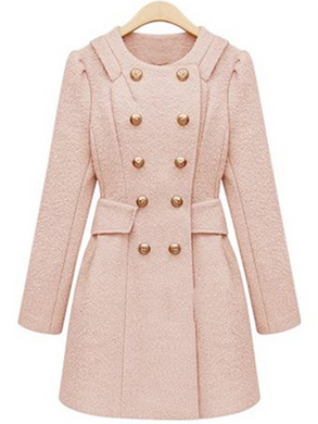 Solid Color Slim Warm Woolen Coat