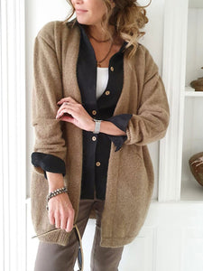 Long-sleeved Short-knit Coat