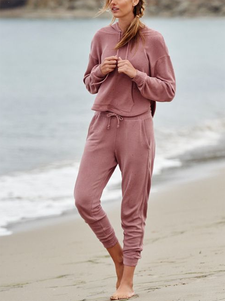 Casual Loose Hooded Long Sleeve Suit