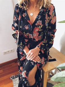 Bohemian Casual Loose Floral Long Dress