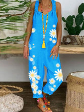 Load image into Gallery viewer, Romantic Rural Daisy Loose Casual Jumpsuit