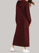 Load image into Gallery viewer, Cut &amp; Sew Maxi Hooded Sweatshirt Dress