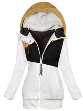 Load image into Gallery viewer, Casual Fashion Contrast Color Mosaic Hooded Coats