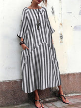 Load image into Gallery viewer, Casual Loose Striped Maxi Dresses