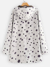 Load image into Gallery viewer, Dotted Hooded Zipper In Long Flannel Ladies Coat