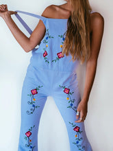 Load image into Gallery viewer, Sexy Open Shoulders Embroidered Sling Horn Jumpsuit