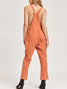 Casual Solid Color Loose Jumpsuit