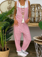 Load image into Gallery viewer, Casual Pocket Button Stripes Jumpsuit