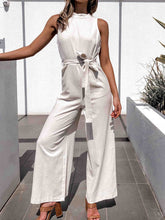Load image into Gallery viewer, Wide Leg Straight High Waist Casual Jumpsuit