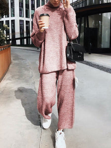 Knitted Long Sleeve Two Piece Set