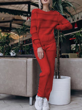 Load image into Gallery viewer, Loose Casual Long Sleeve Pullover Pants Knit Set