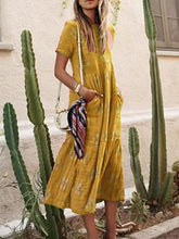 Load image into Gallery viewer, Bohemian Retro Loose Midi Dress