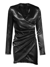 Load image into Gallery viewer, Long Sleeve Sexy Skinny Deep V-neck Dress