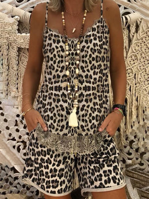 Fashion Leopard Print Sling Two Piece Set