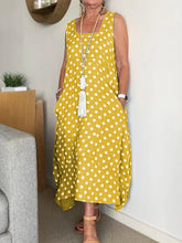 Load image into Gallery viewer, Sleeveless Dress with Polka Dot Square Collar Pocket