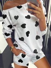 Load image into Gallery viewer, Loose Casual Home Wear Casual Wear Love Print Two-Piece Set