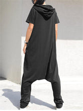 Load image into Gallery viewer, Casual Loose Short Sleeve Hoodie Harem Pants Jumpsuit