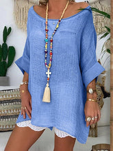 Load image into Gallery viewer, Round Neck Cotton Linen Top