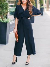 Load image into Gallery viewer, Solid Color Casual V-Neck Jumpsuit
