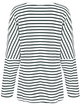 Load image into Gallery viewer, Large Neckline Casual Loose Striped Tops