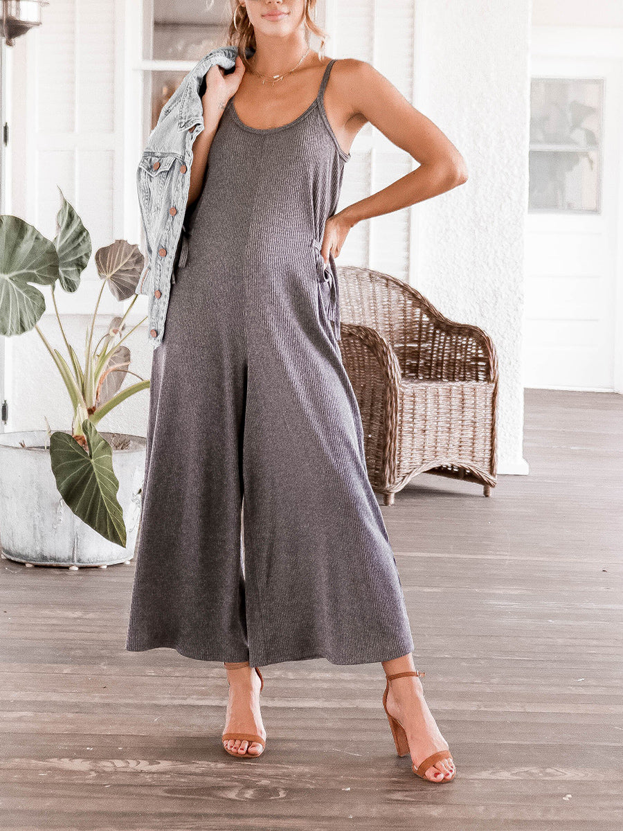 Loose Round Neck Sling Jumpsuit Stretch Bodysuit