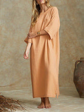 Load image into Gallery viewer, Casual 3/4 Sleeve Round Neck Plus Size Maxi Dress