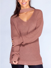 Load image into Gallery viewer, V-Neck Solid Color Sweater