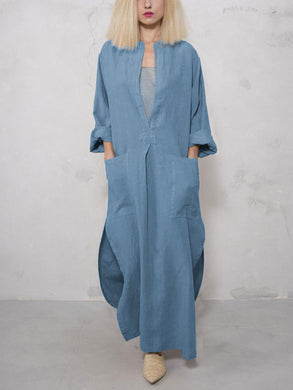 Casual Loose Soft Cotton Linen Maxi Dress