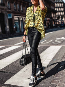 Fashion Casual Loose Leopard Shirt Top