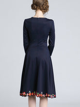 Load image into Gallery viewer, Three-dimensional Tailored Slim Slim Elastic Heavy Embroidery Dress