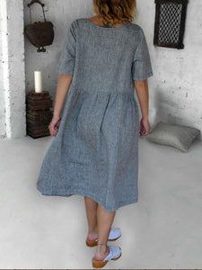 Cotton Linen Casual Dress